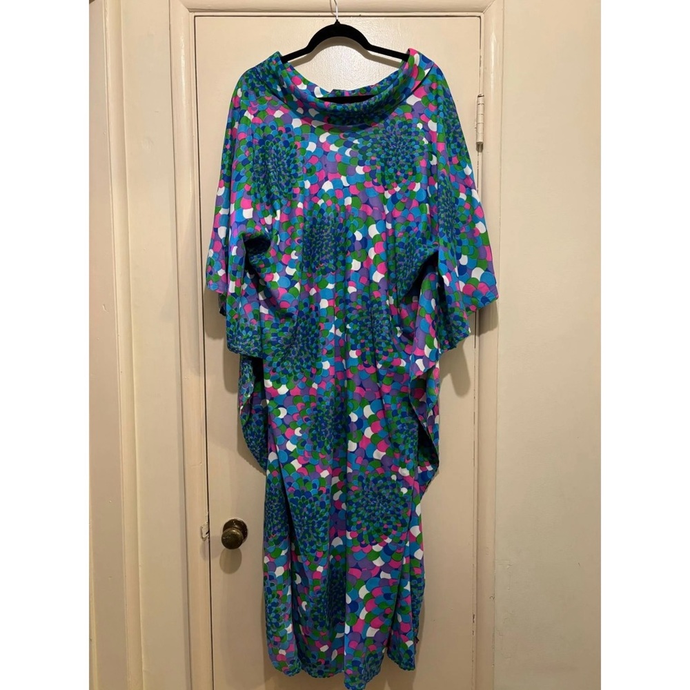 Vintage 1960s Colorful Print Kaftan